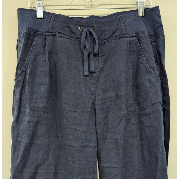 Athleta Linen Reverie Blue Drawstring Pants Size 8 - Picture 4 of 6